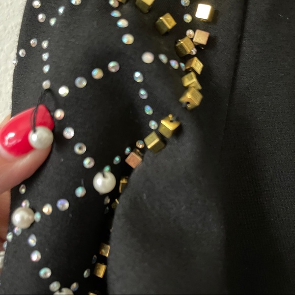 Black Bodycon Dress with Rhinestones - Picture 13 of 13